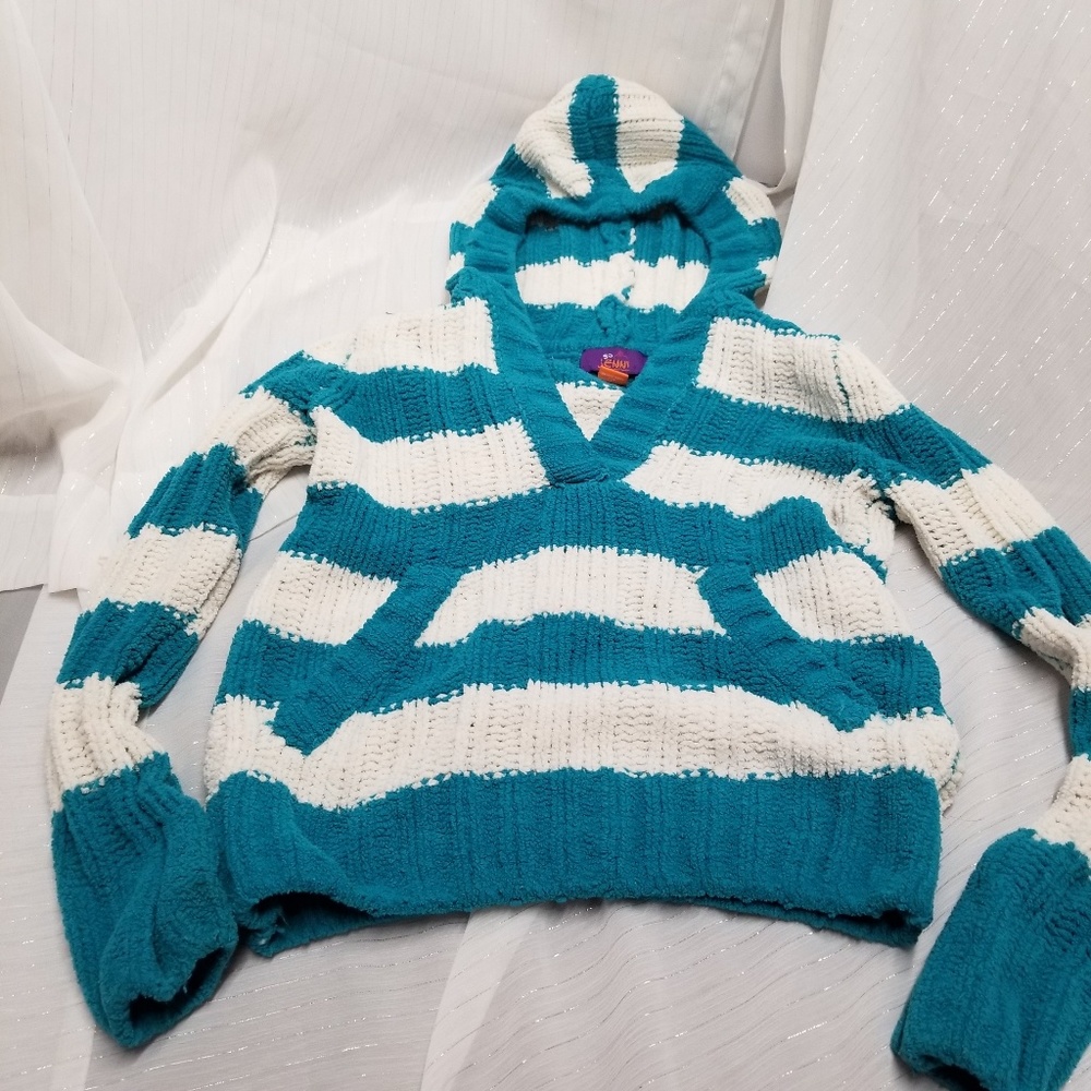 So Jenni Girls Striped Fluffy Hoodie